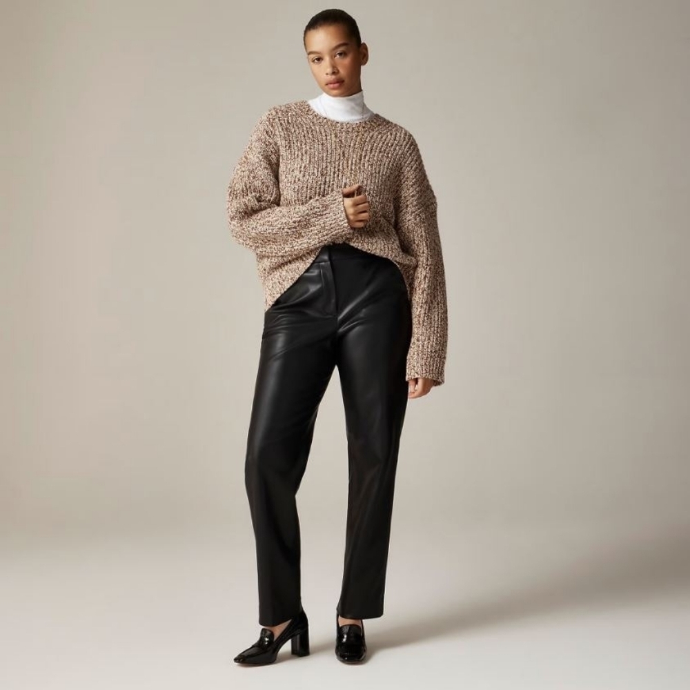 J. Crew Kate Straight-leg Pant in Faux Leather, Black (4)